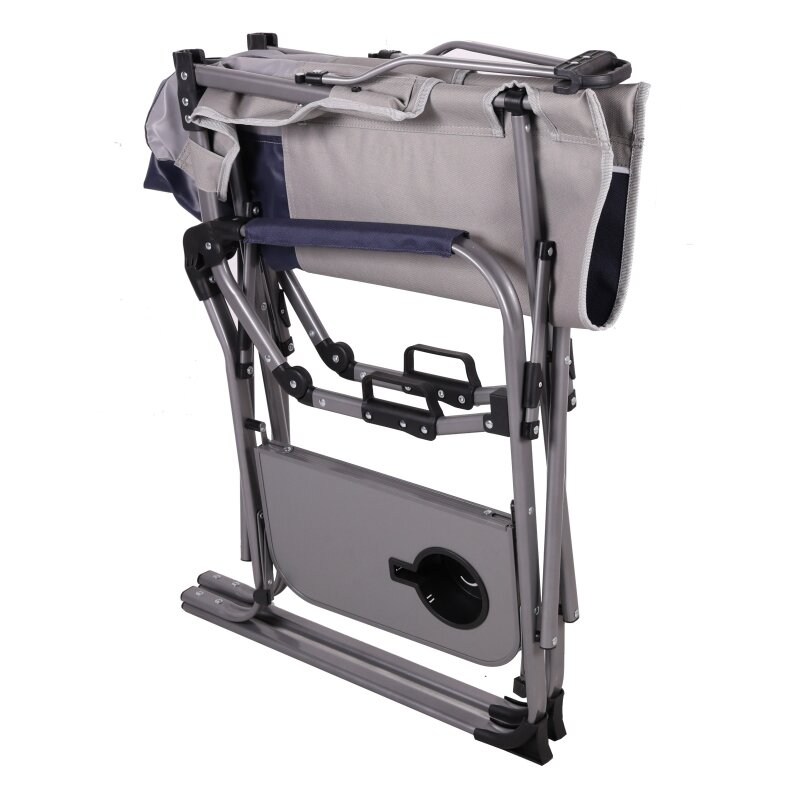 사이드 테이블과 간편한 등받이 높이 조절 장치가 있는 리클라이닝 라운지 의자 B414