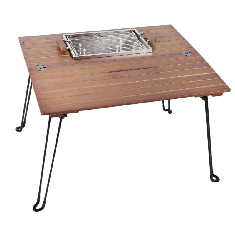 대나무 상판 접이식 테이블 겸 바비큐 스토브 BT660